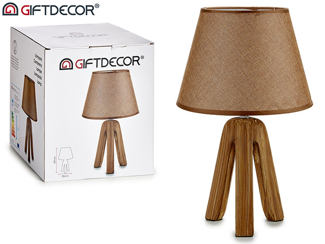 Ceramic Lamp Tripod Grey Lampshade