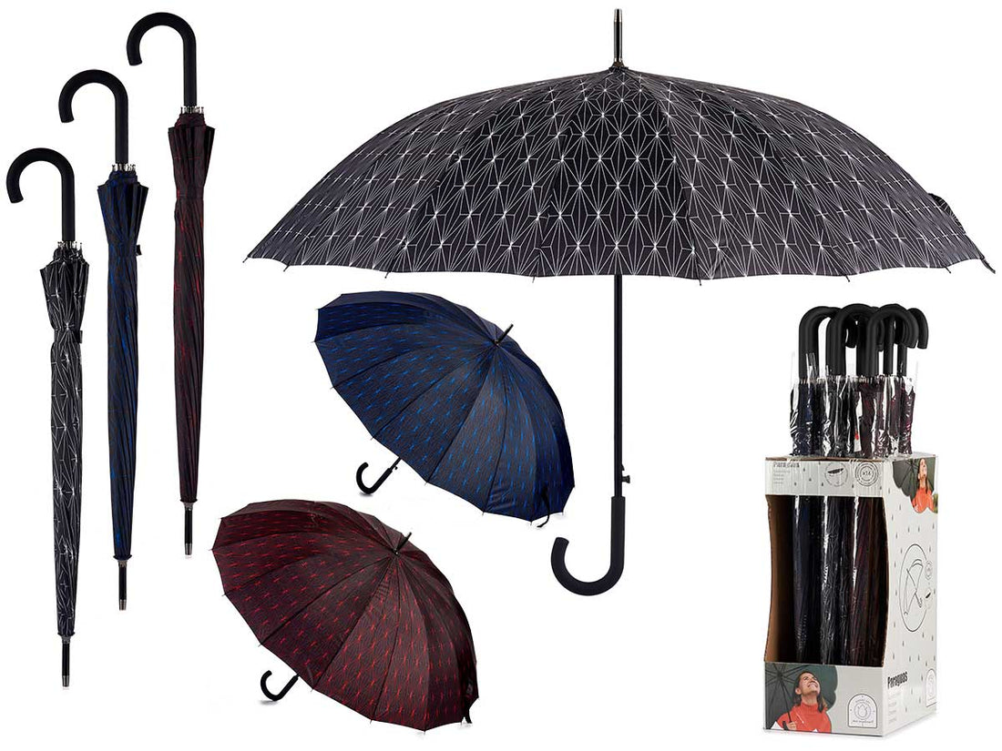 16 Ribs Umbrella 3 Colors Print Design