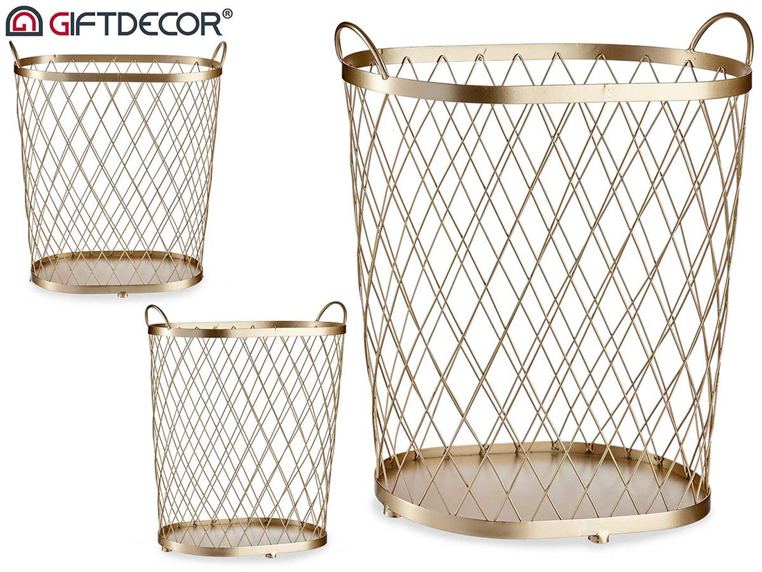 Champagne Metal Basket With Handles