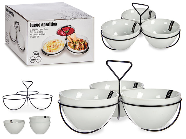 Conjunto 3 Tigelas de Porcelana Branca