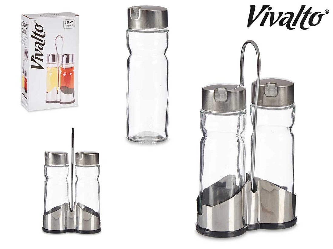 Cruet Set With Stainless Steel Support