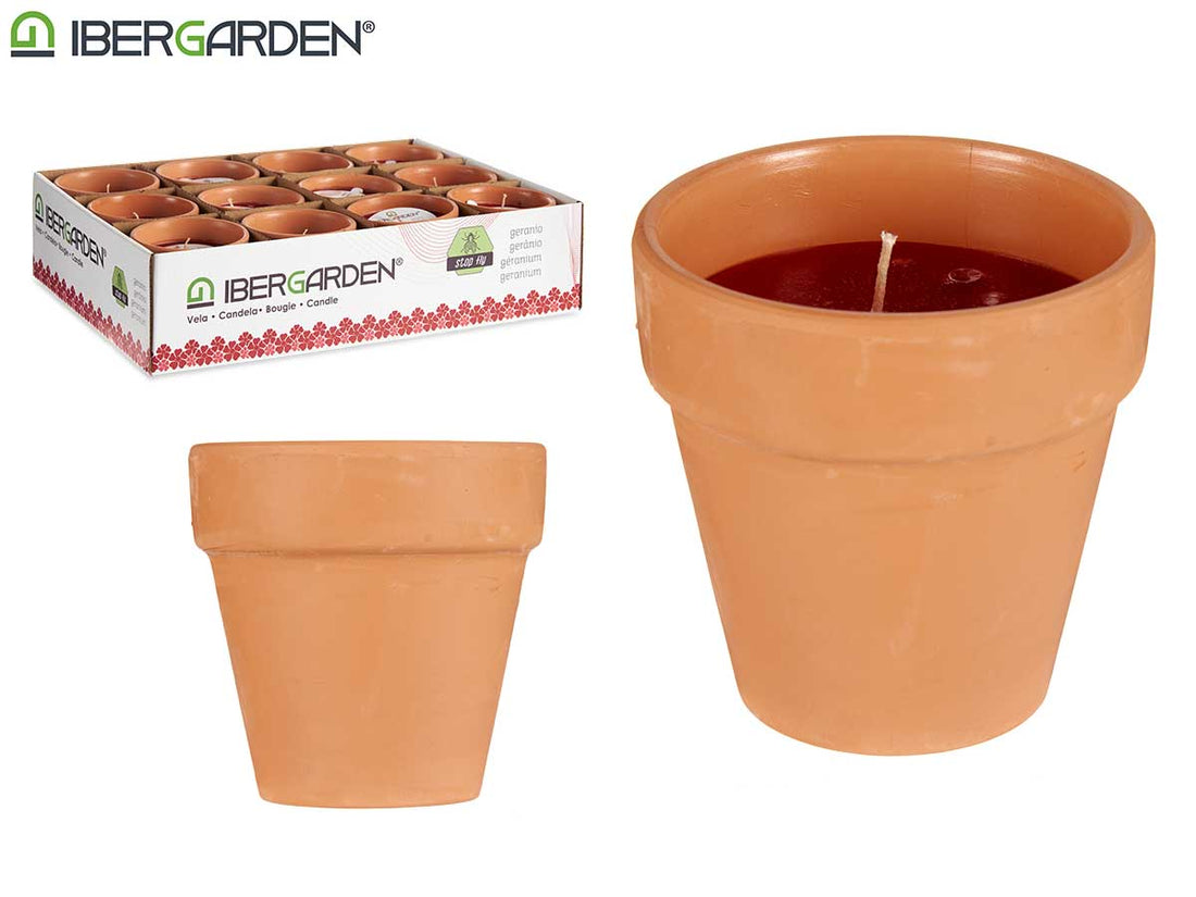 Clay Geranium Candle With Flowerpot Shape