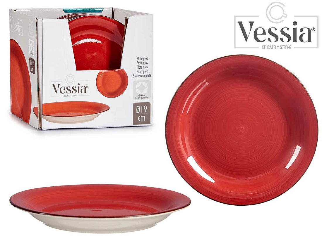 Red Dessert Plate With Edge