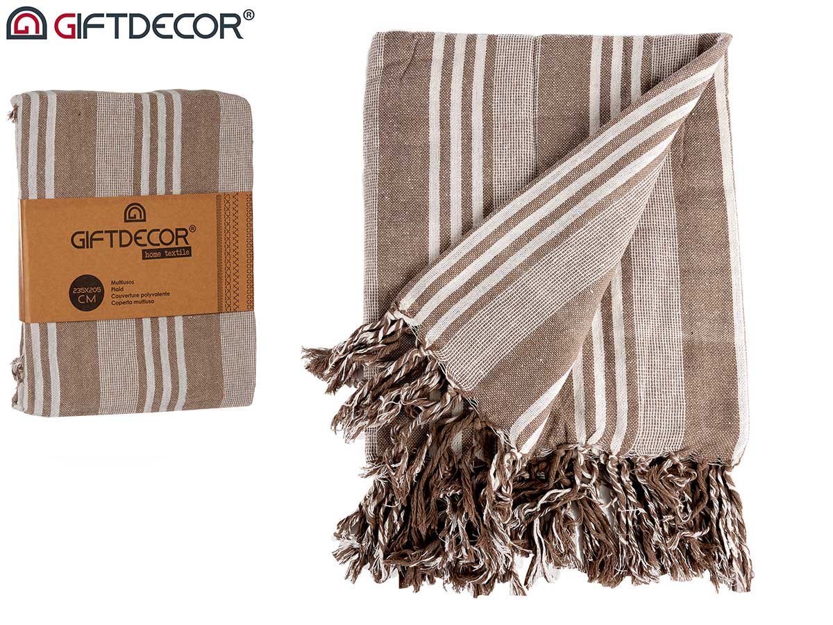 Beige Stripes Pattern Multipurpose 235 x 205 cm