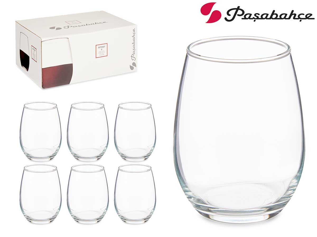 Set Of 6 Glasses Amber 570 ml