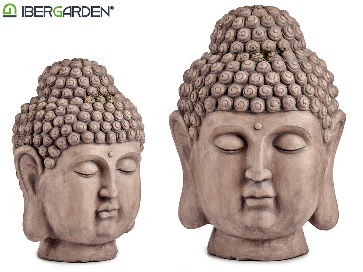 Big Grey Polyresin Buddha Head