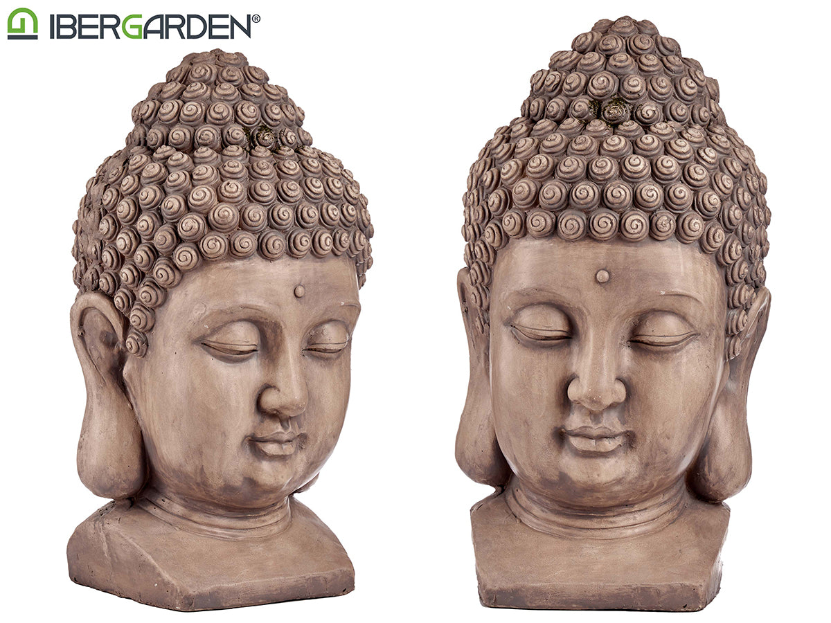 Medium Grey Polyresin Buddha Head