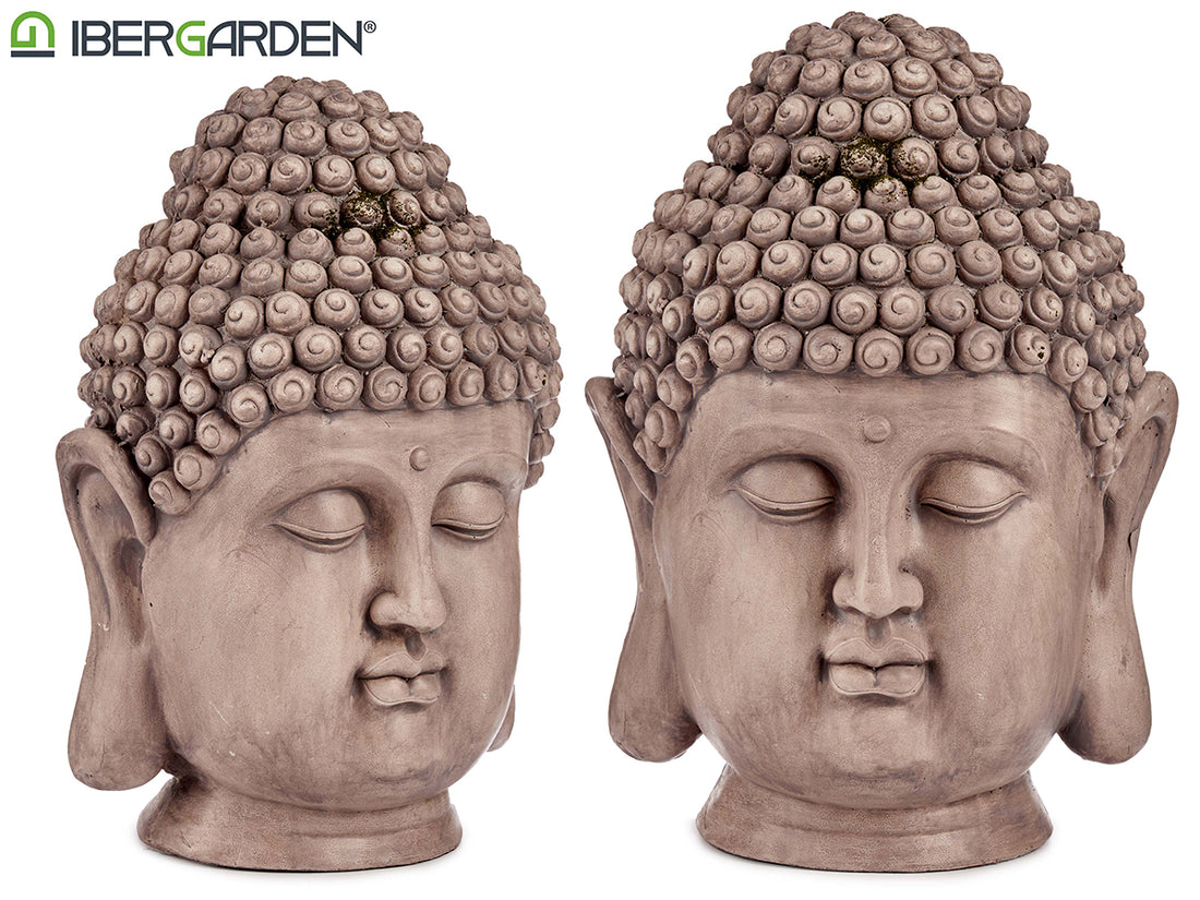 Small Grey Polyresin Buddha Head