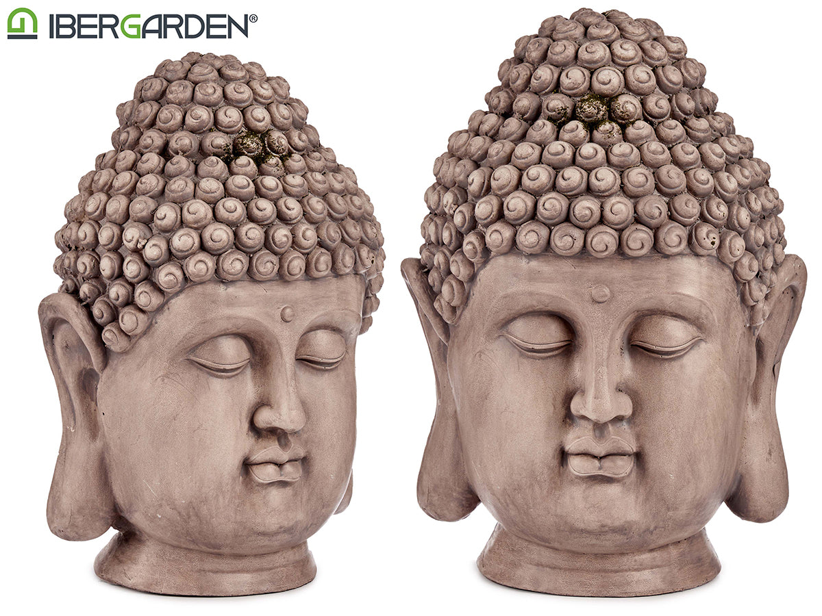 Small Grey Polyresin Buddha Head