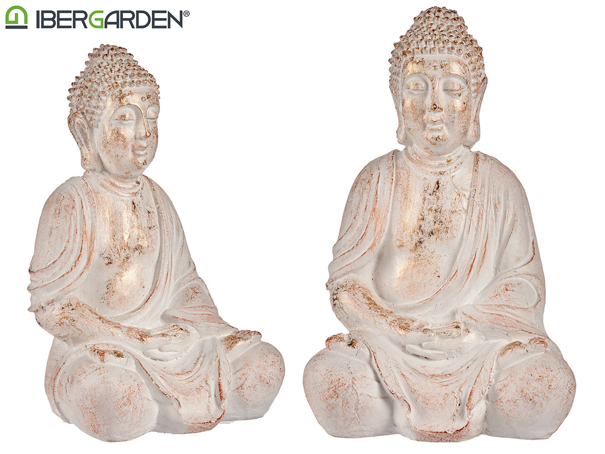 White And Gold Polyresin Hands Together Buddha