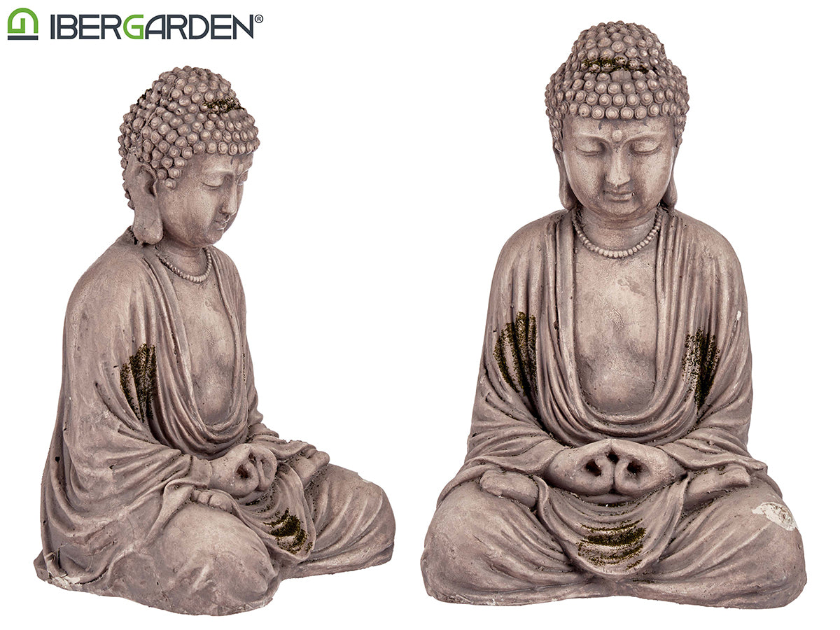 Grey Polyresin Crossed Hands Buddha