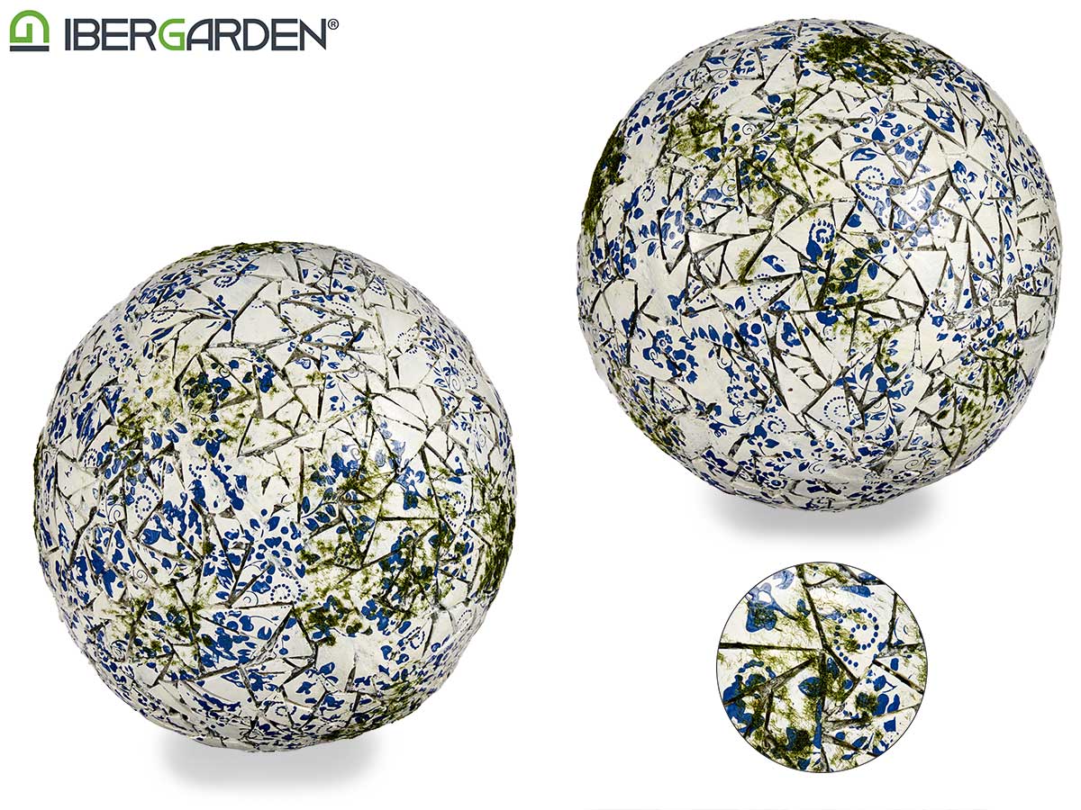 Blue Mosaic Polyresin Ball