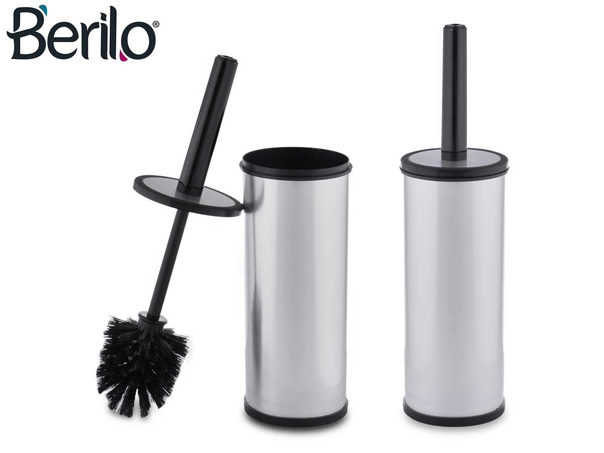 Silver Toilet Brush With Close Holder