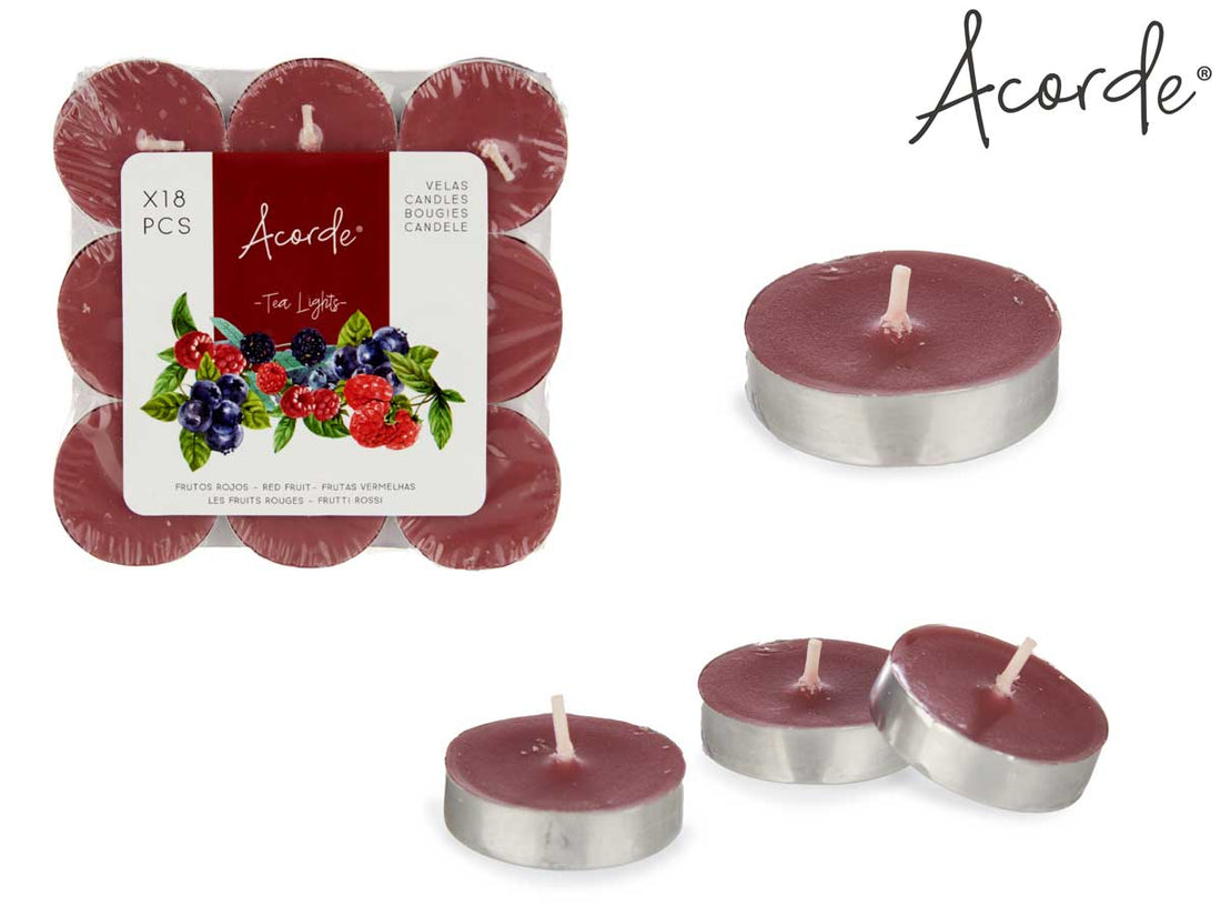 Set 18 Velas Tea Light Frutos Rojos