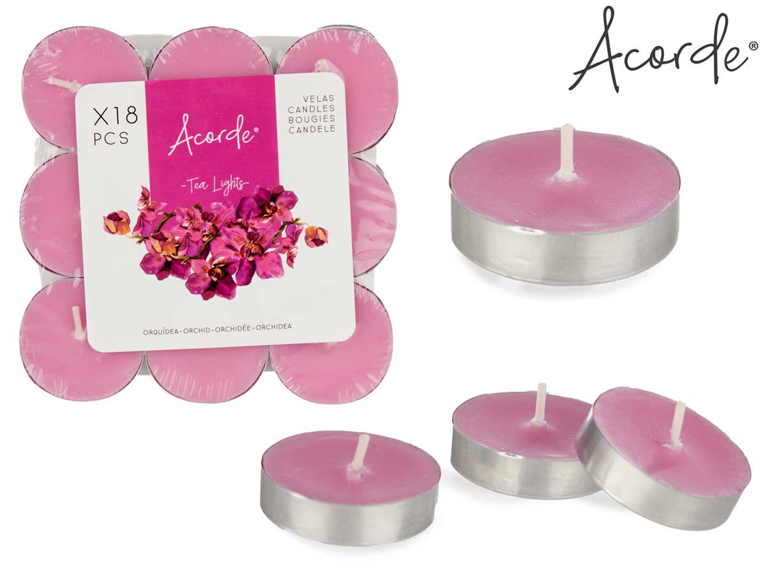 Set 18 Velas Tea Light Orquídea