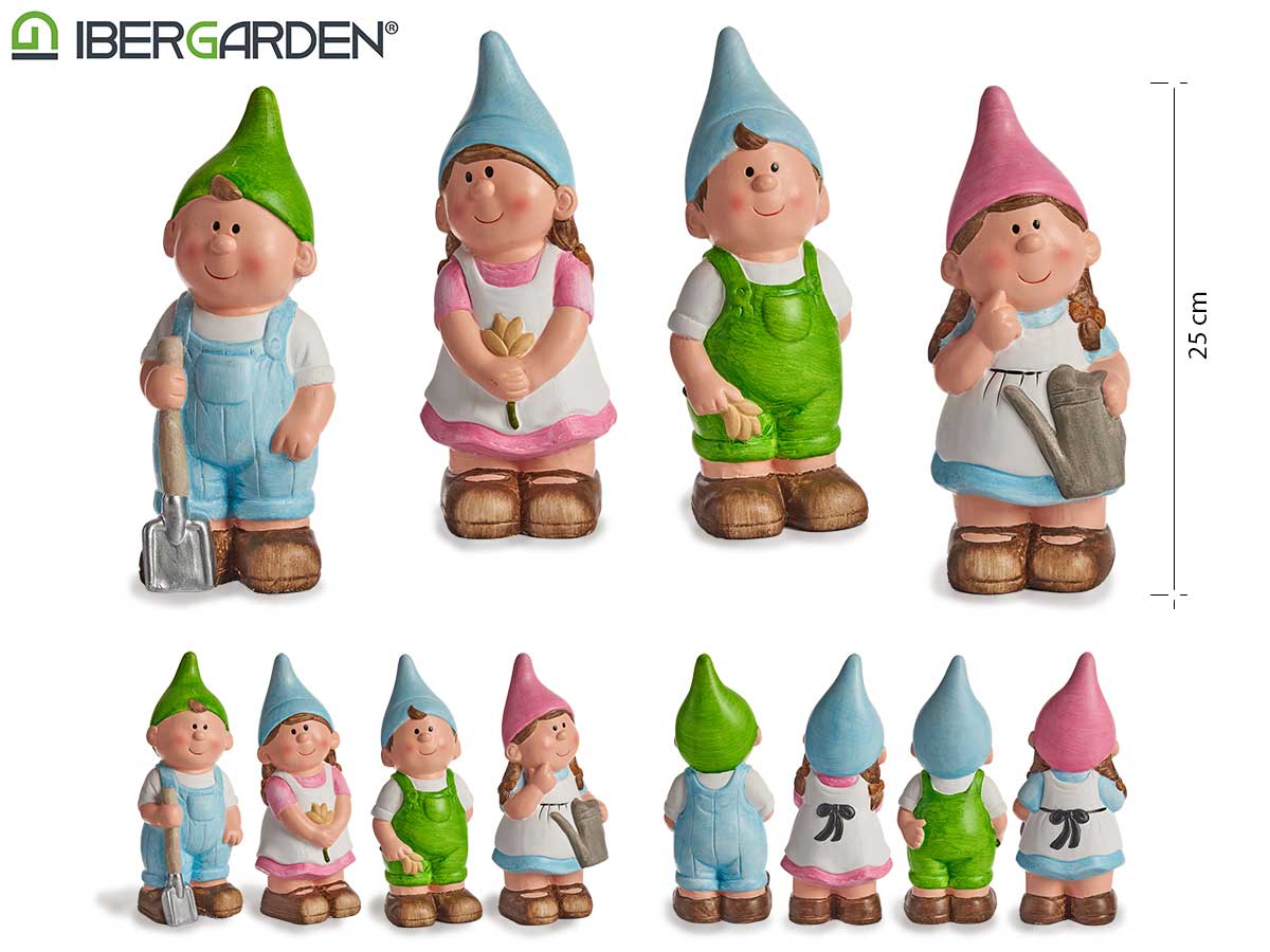 Bright Colors Ceramic Elf  Assort 4 25Cm