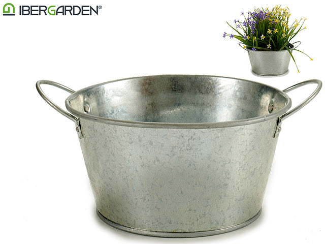 Flower-Pot Stand Round With Handles Zinc