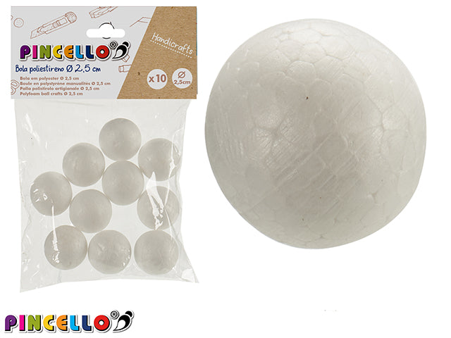 Set 10 Polyfoam Ball Crafts Diam 2.5 Cm