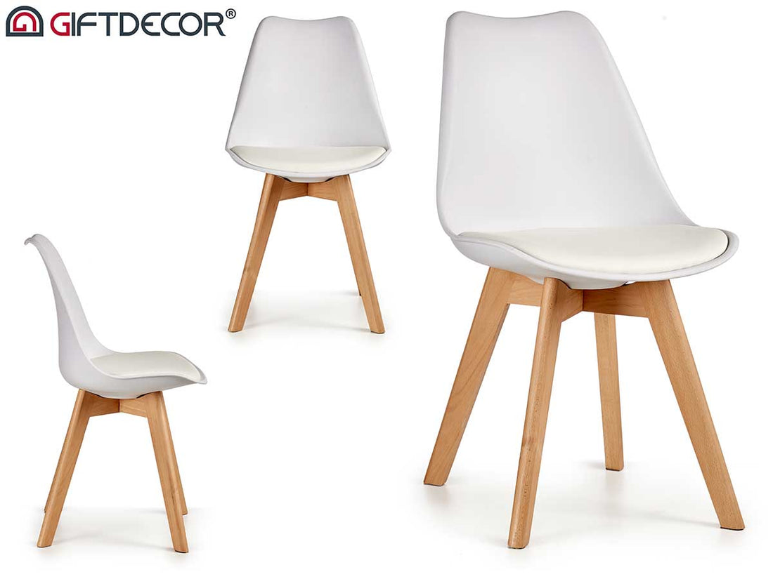 Plastic Chair With Wood Legs White