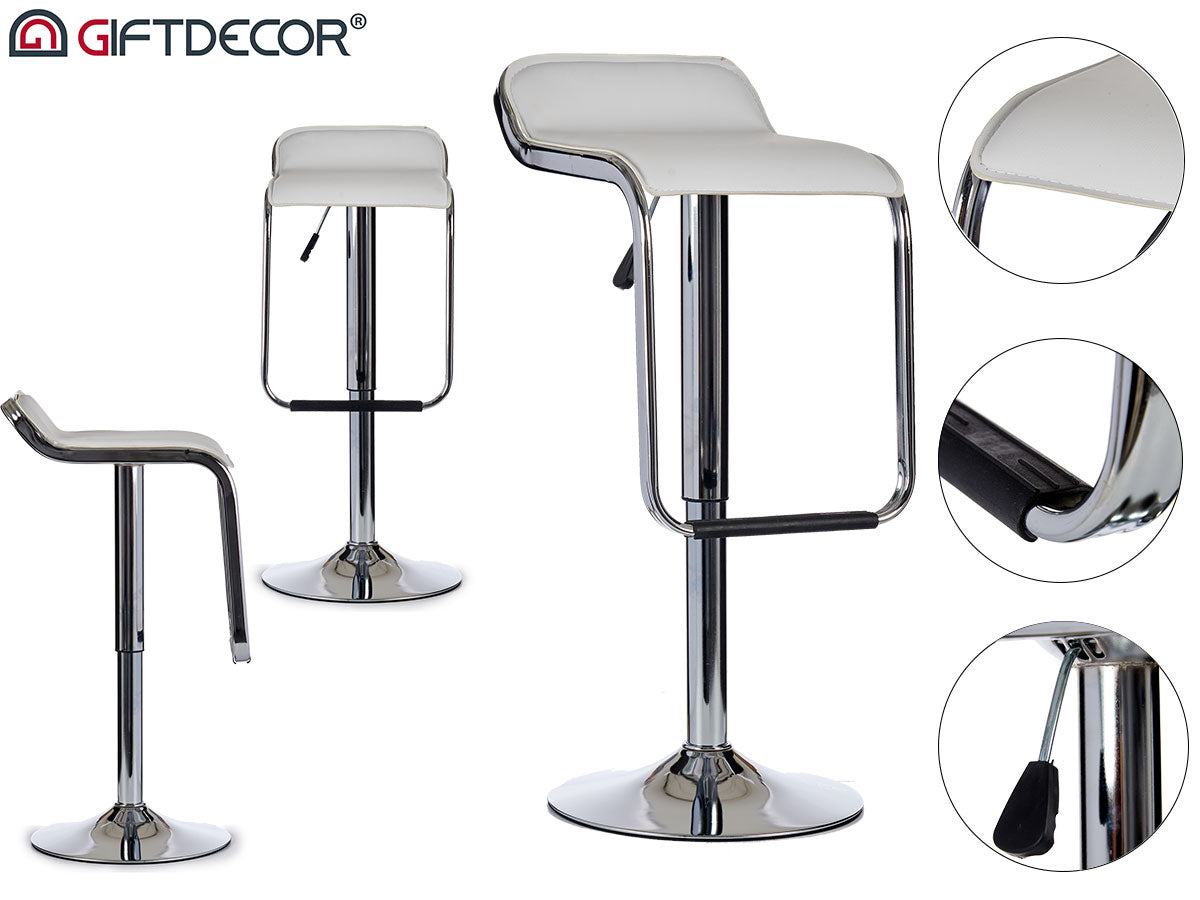 Trona Bar Blanca Con Pedal Acolchado