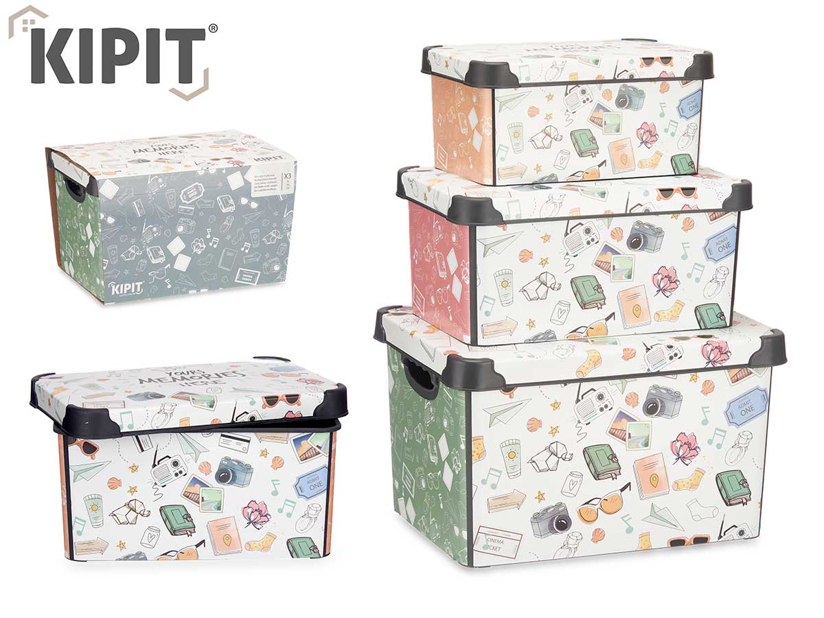 Set 3 Pzs Memories Plastic Boxes