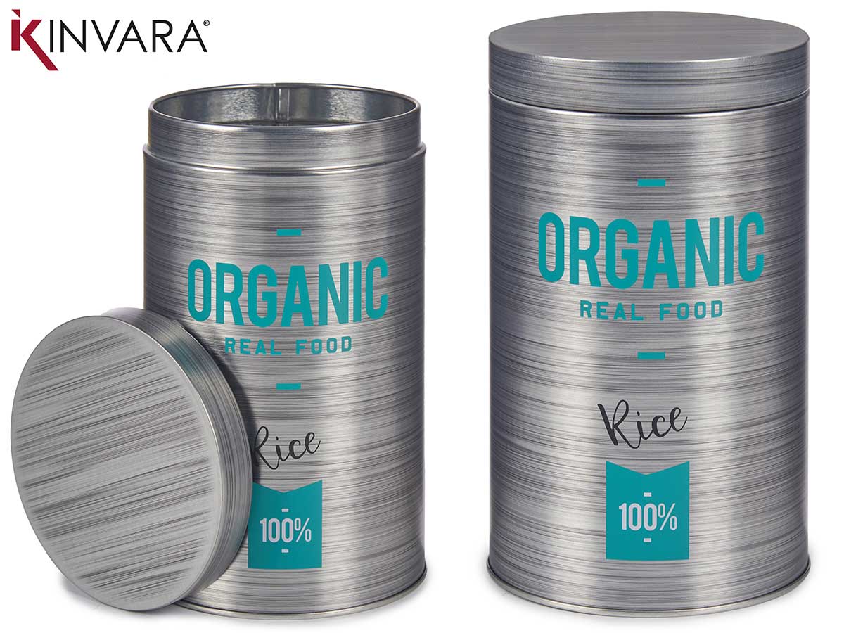 Round Tin Rice Organic Can