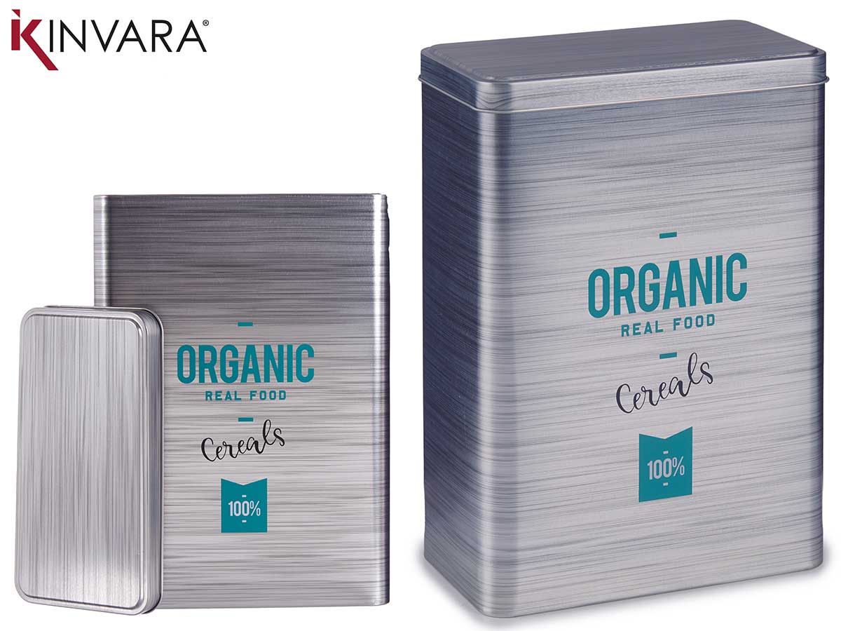 Rectangular Tin Cereal Organic Can