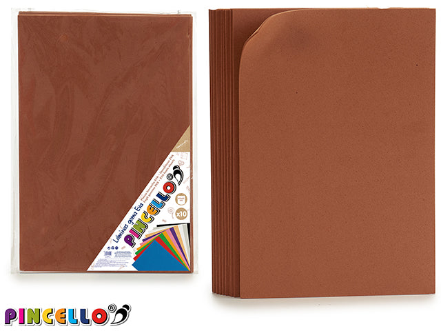 Set 10 Eva Foam Sheet Brown 45X65Cm