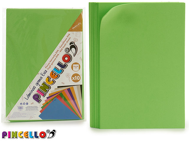 Set 10 Eva Foam Sheet Green 20X30Cm