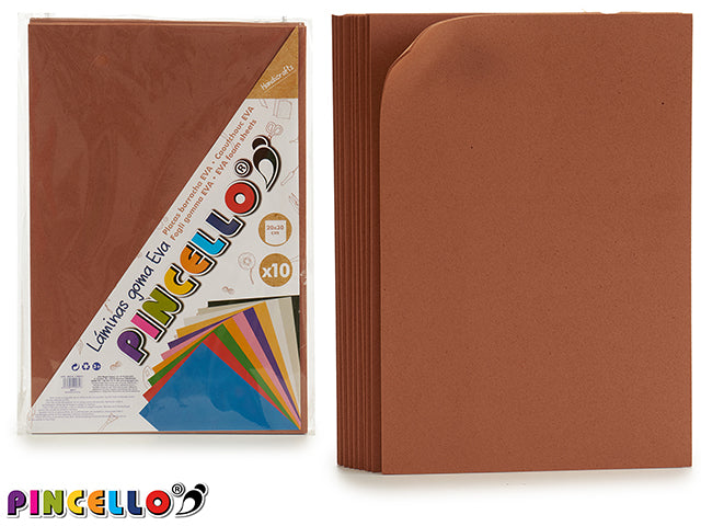 Set 10 Eva Foam Sheet Brown 20X30Cm