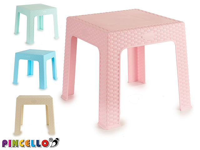 Plastic Table Rattan Mix 4 Col