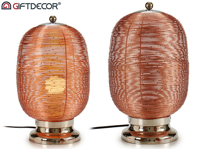 Metal Cylinder Table Lamp Copper Big