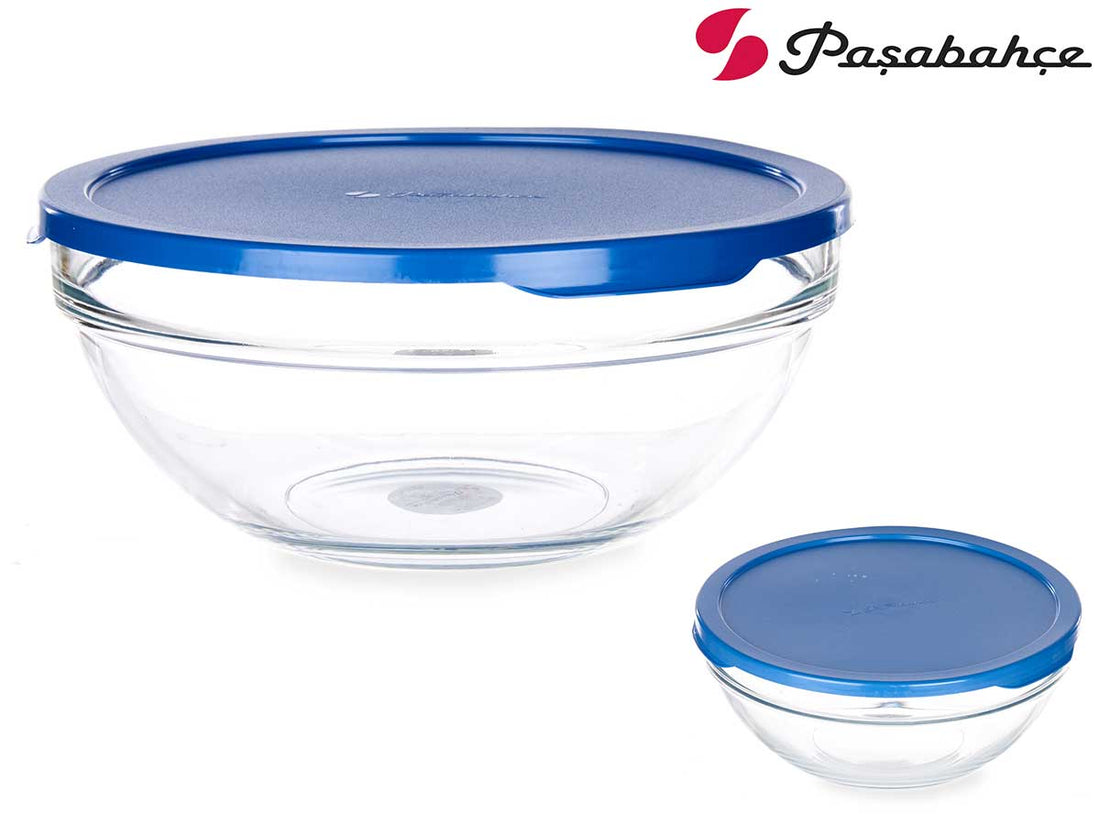 Round Chefs Lunch Box With Blue Lid 1700 ml