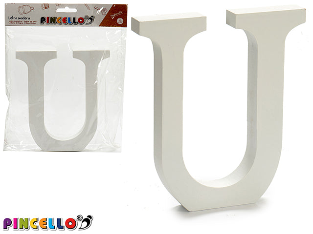 Wooden Letter U White Color 1,8X15Cm