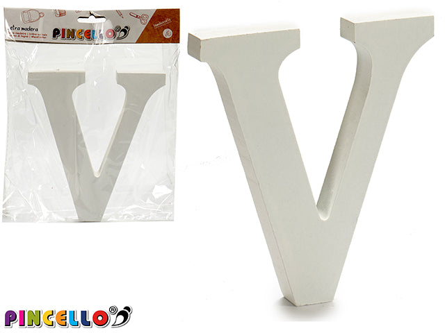 Wooden Letter V White Color 1,8X15Cm