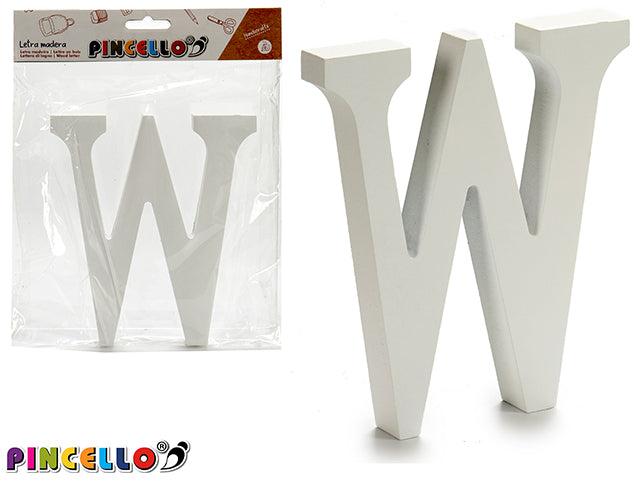 Madera Letter W White Color 1,8X15Cm