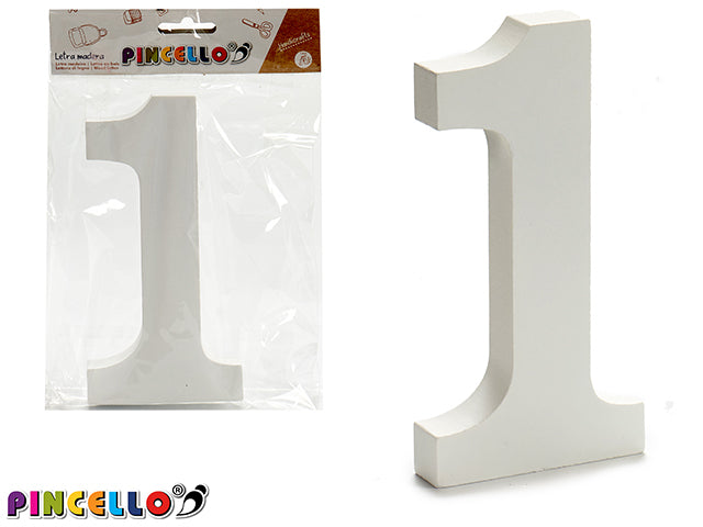 Wooden Number 1 White Color 1,8X15Cm