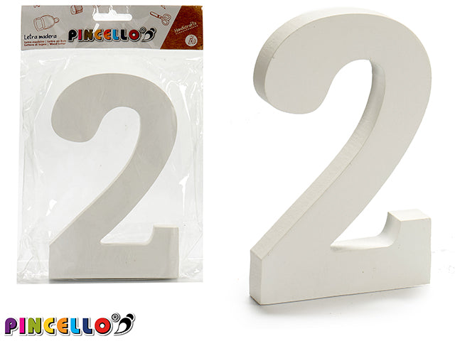 Wooden Number 2 White Color 1,8X15Cm