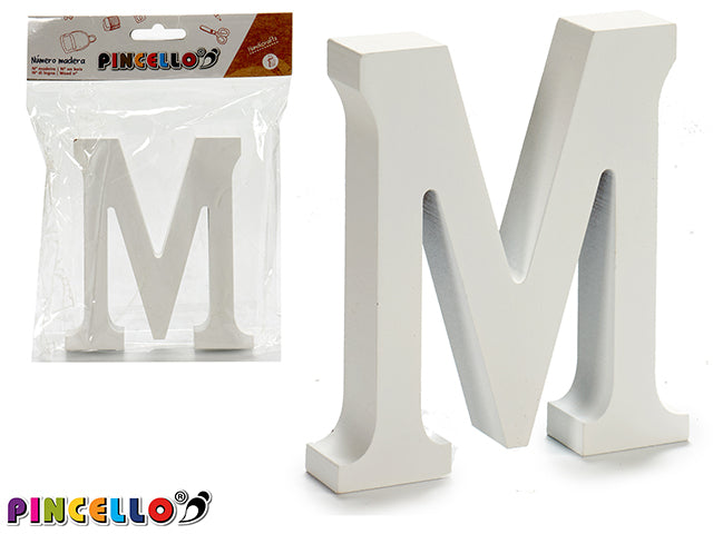 Wooden Letter M White Color 2X11Cm