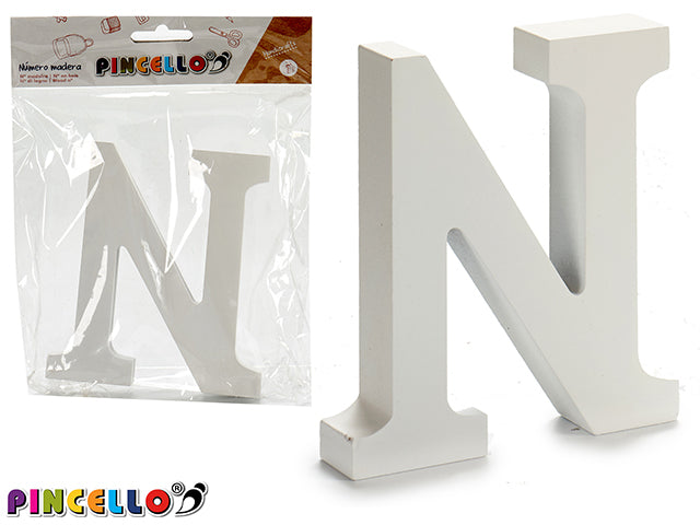 Wooden Letter N White Color 2X11Cm