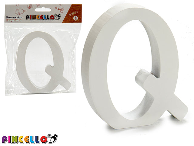 Wooden Letter Q White Color 2X11Cm