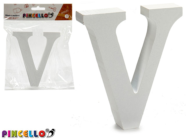 Wooden Letter V White Color 2X11Cm