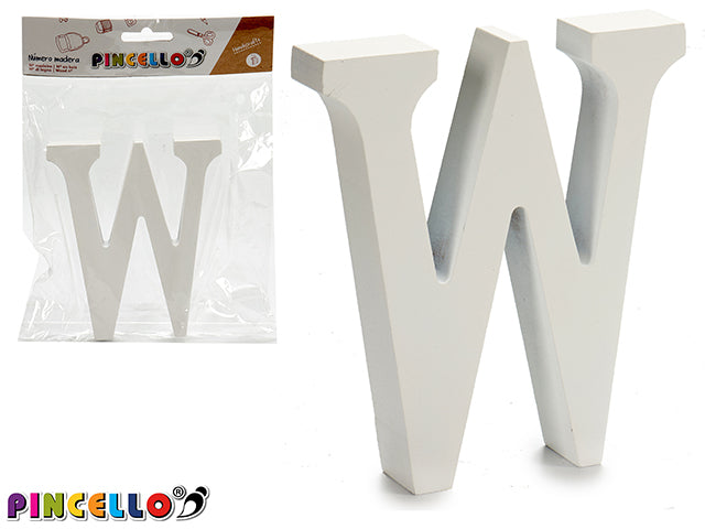 Wooden Letter W White Color 2X11Cm