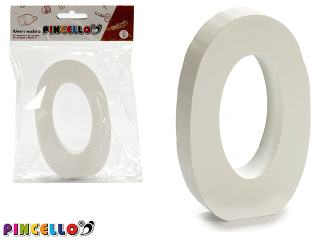 Wooden Number 0 White Color 2X11Cm