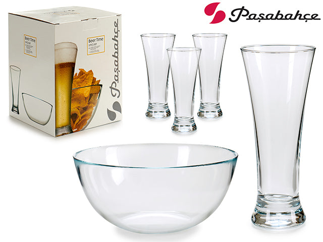 Set 5 Piezas Bol 22Cm 4 Vasos Pub 320 cl