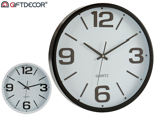 Round Clock 40 cm Even Mix Black White