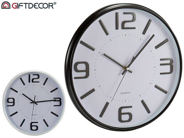 Reloj Redondo 32 cm Even Mix Negro Blanco