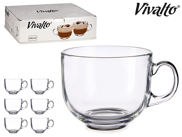 Frasco de vidro para café da manhã com alça 470 ml