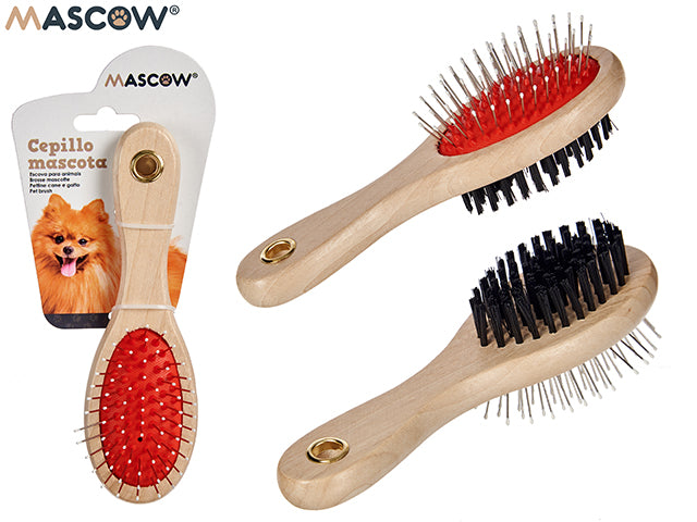 Pet Brush Double Side Wooden Handle