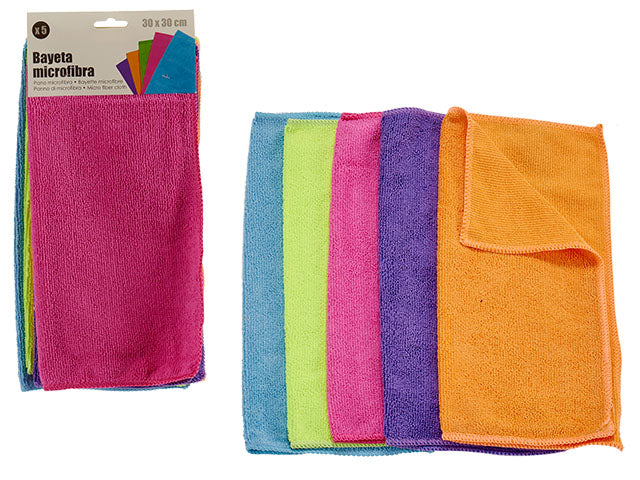 Set 5 Microfiber Cloths 30X30Cm Mix 5 Co